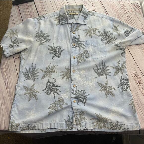 Batik Bay Shirt Men L Tropical Short Sleeves Collared Button Down Cotton - Picture 1 of 10